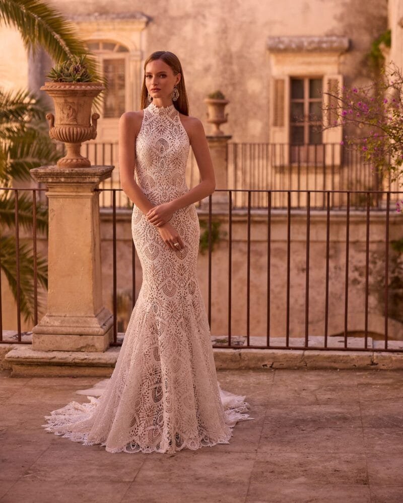 Abito da sposa in Pizzo a sirena leggera