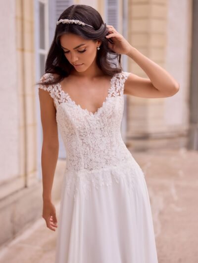 Abito da sposa Giada in chiffon e pizzo